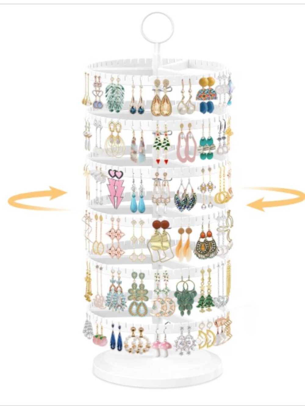Earring Holder Organizer Rotating Stud Display Tree Rack, 6 Tier